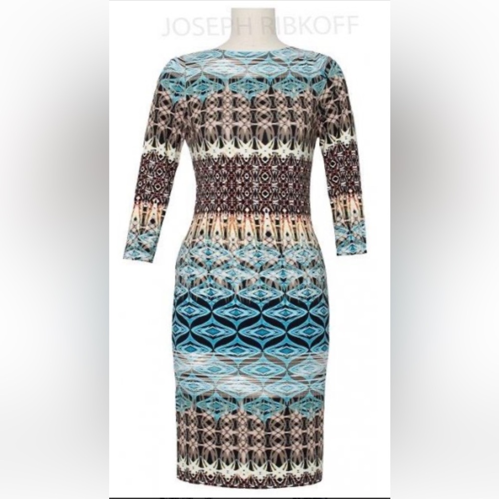 Joseph Multicolor Geometric Long Sleeve Dress
